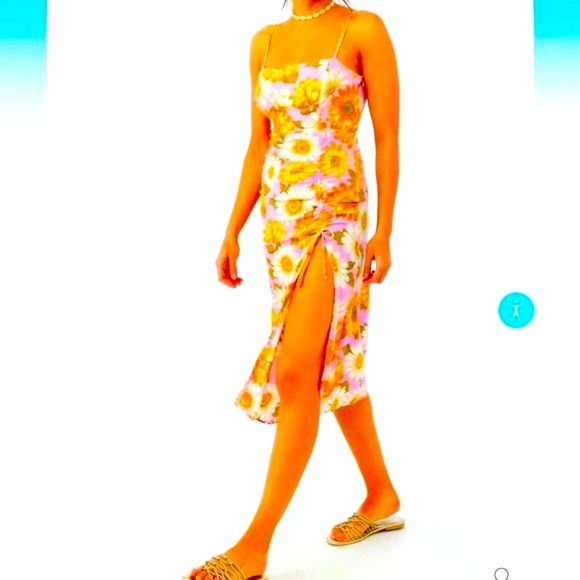 O'Neill Dresses & Skirts - O'NEILL PINK FLORAL MIDI DRESS-XS